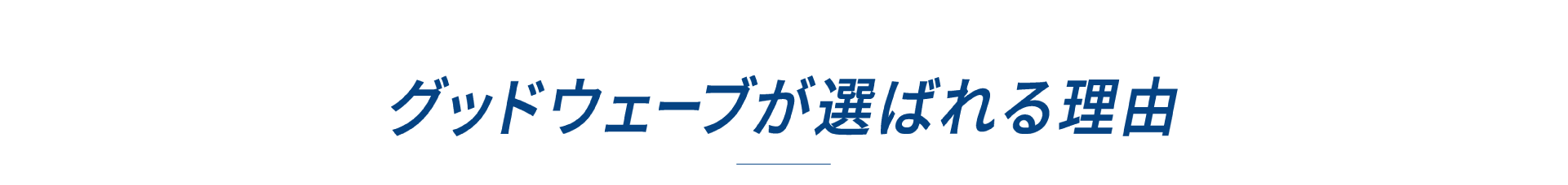 グッドウェーブが選ばれる理由