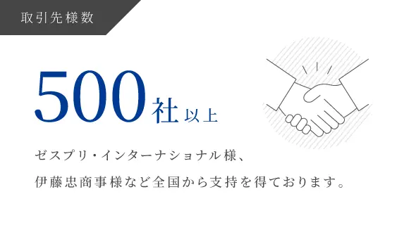 取引先様件数500社以上