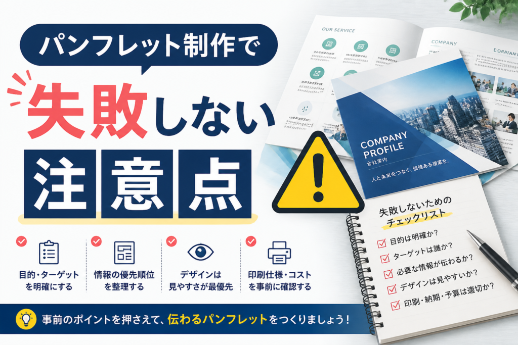 パンフレット制作で押さえるべき注意点と進め方