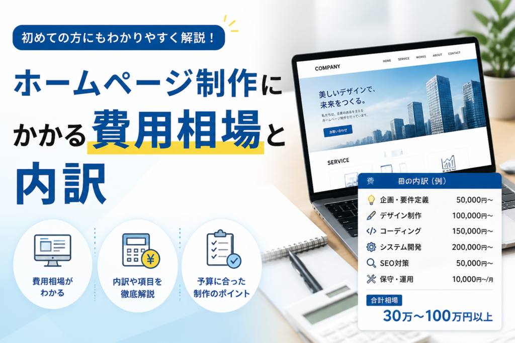 ホームページ制作の費用相場はいくら？内訳・依頼先別の料金を解説
